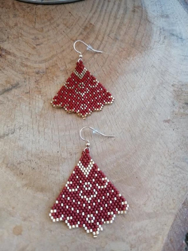 Ailes de papillon bordeaux/or