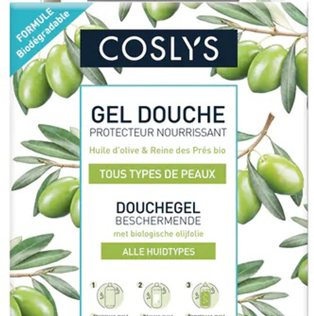 Gel Douche Protecteur Nourrissant - Huile d&#039;Olives &amp; Reine des Prés Bio - 10,90€/kg