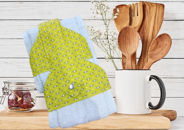 Essuie main lot x2 TON " VERT"