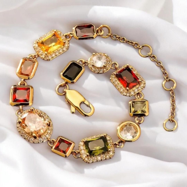 Bracelet Vintage Multi-Formes en Cuivre Électroplaqué Or 18K - Unisexe