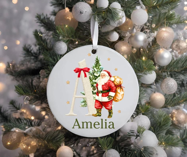 Santa acrylic bauble