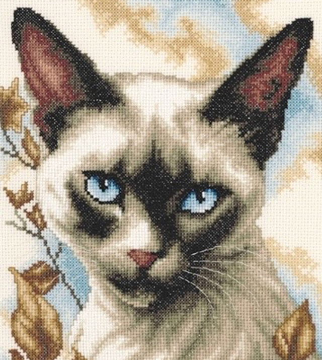 Vervaco Siamese Cat Counted Cross Stitch Kit