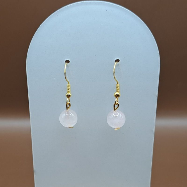 Crochets Quartz rose 8 mm