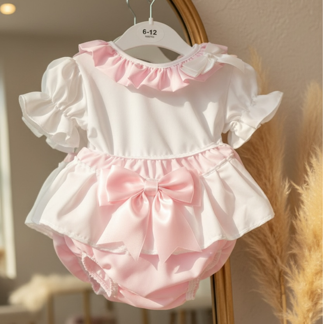 Girls Pink Bow 2pc Set 