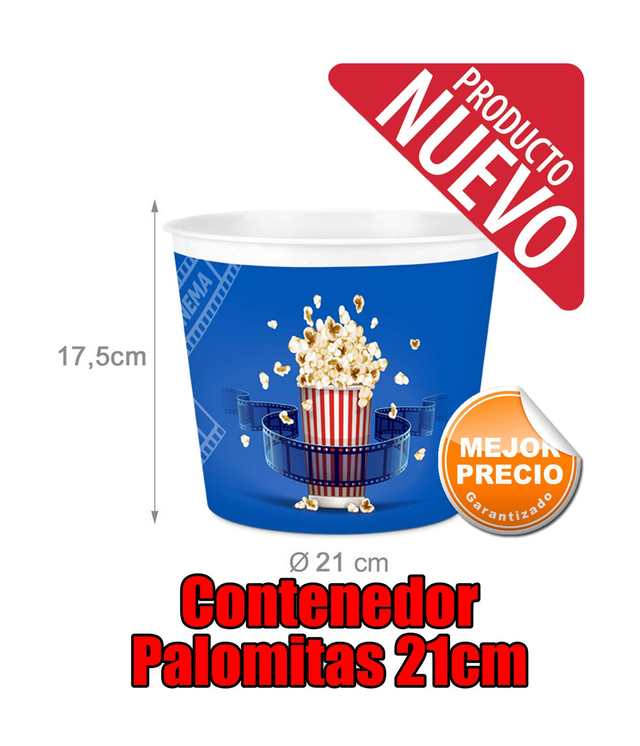 Contenedor-Palomitas 17,5 Alto X 21 cm Azul 