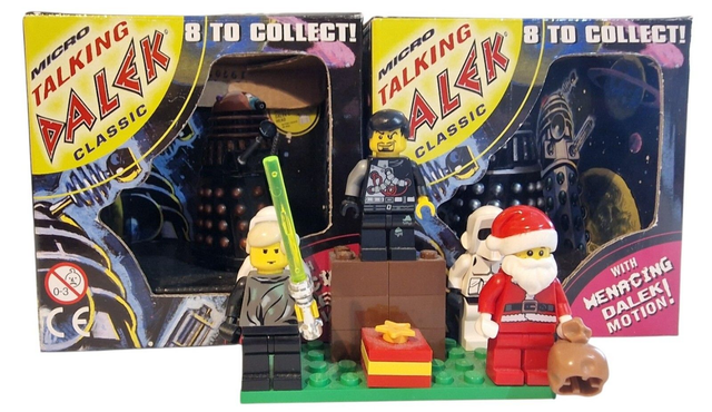 Doctor Who micro talking Daleks black with gold & silver balls - 1996