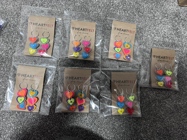 Heart Glass Charms set