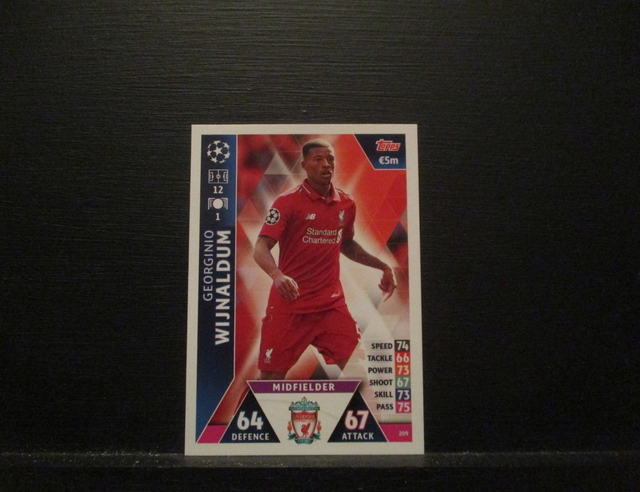 Georgino Wijnaldum - UEFA Champions League Match Attax 2018/19 Original Trading Card #209