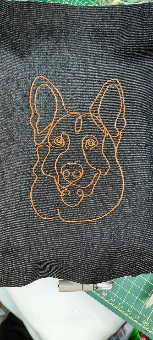 Dog walking bag - line art