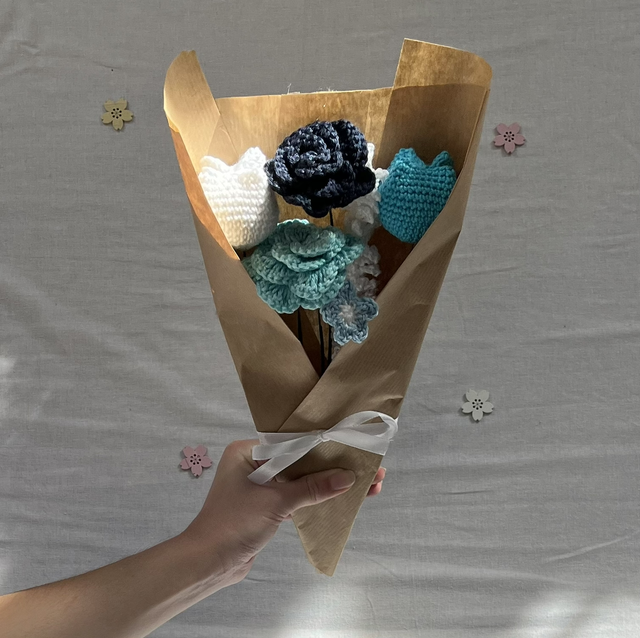 Bouquet bleu et blanc