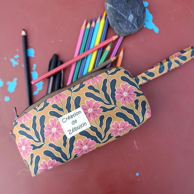 Trousse crayons inspiration tissu indien