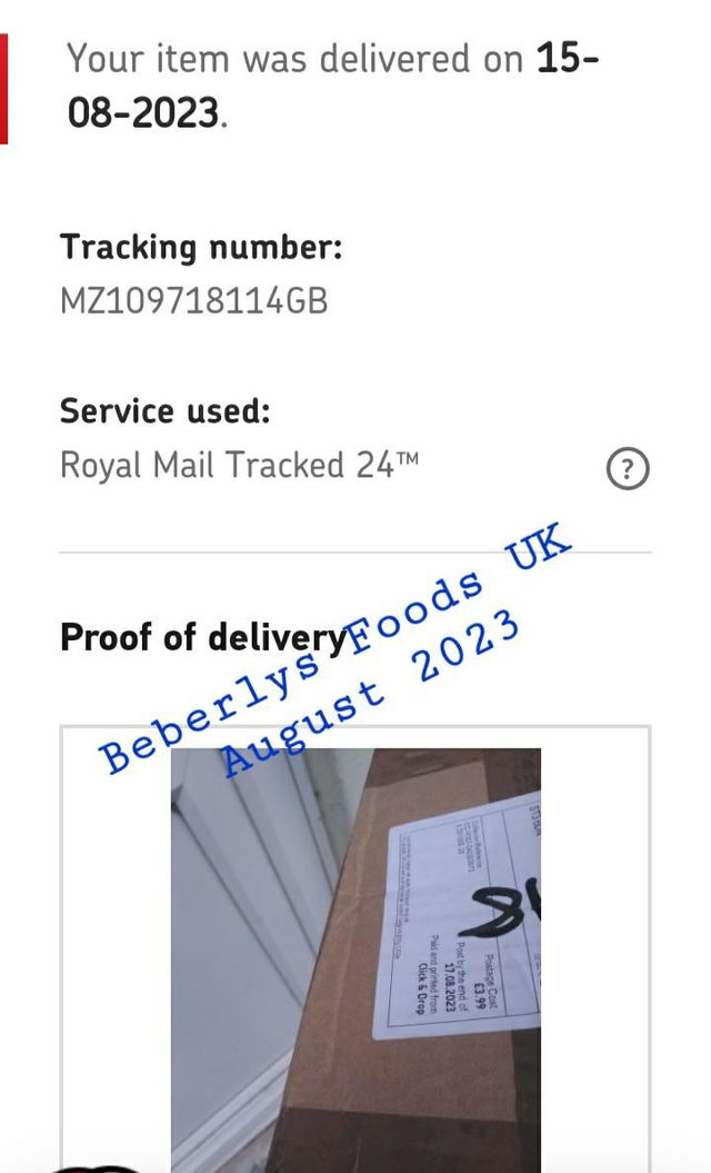 PROOF OF DELIVERY: MRS LYNDZ( England August 2023)