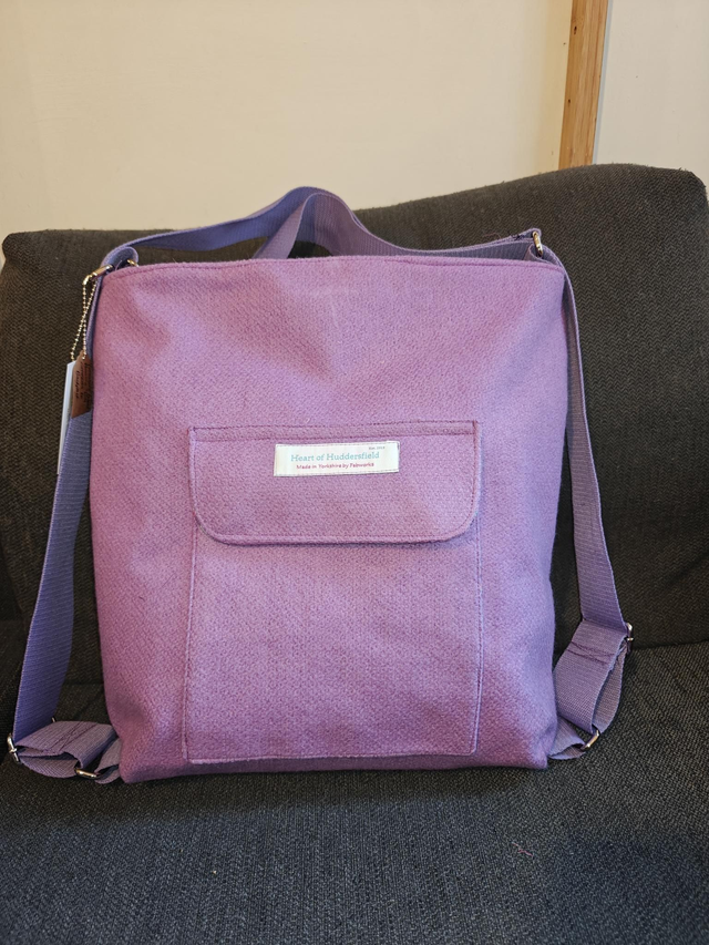 Heart of Huddersfield Yorkshire Tweed Pennine Hobo tote / backpack