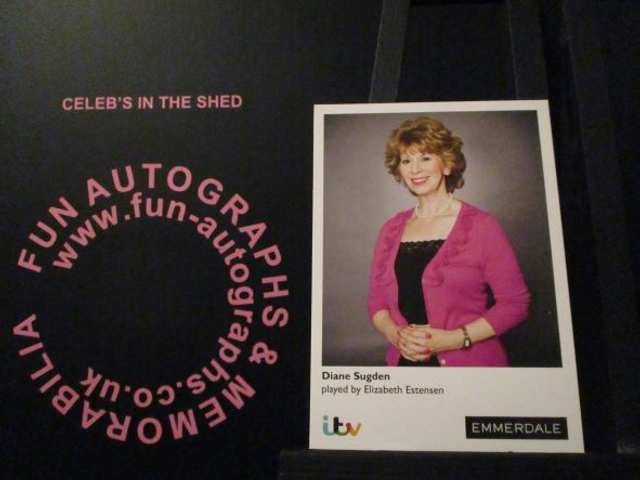 Elizabeth Estensen (Diane Sugden) Original Emmerdale Coloured Itv Logo Cast Card