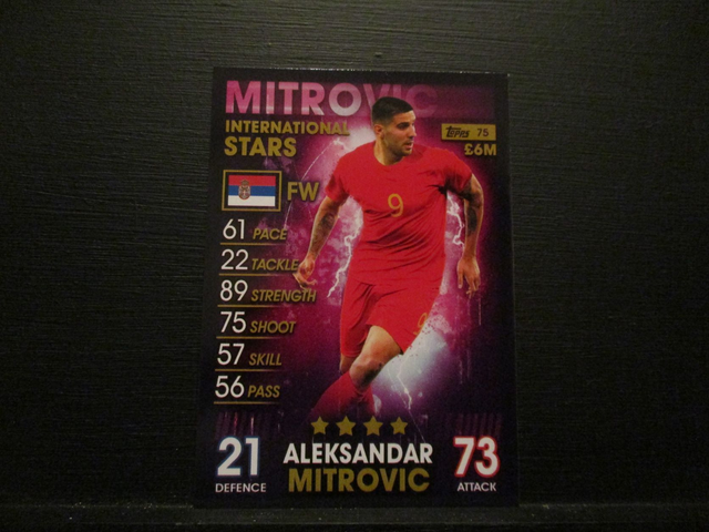 Aleksandar Mitrovic - International Stars Match Attax 101 Original Trading Card