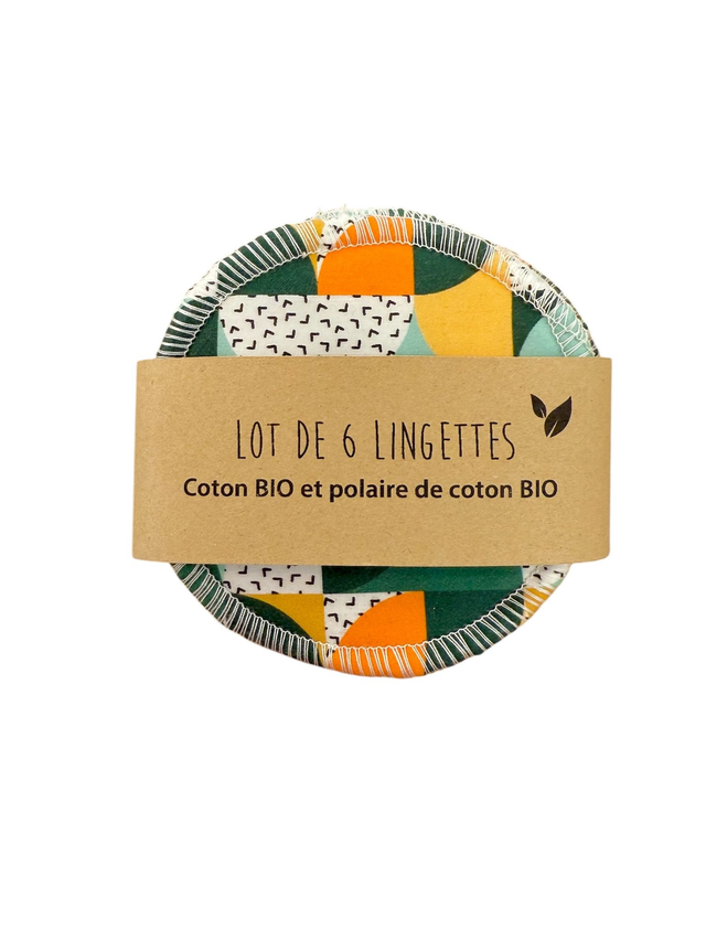 Lingettes démaquillantes -  Bauhaus (vert - orange - jaune)
