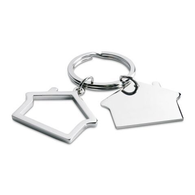 Metal key ring house shape