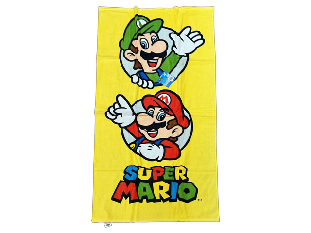 TELO MARE SUPER MARIO 100% COTONE GIALLO