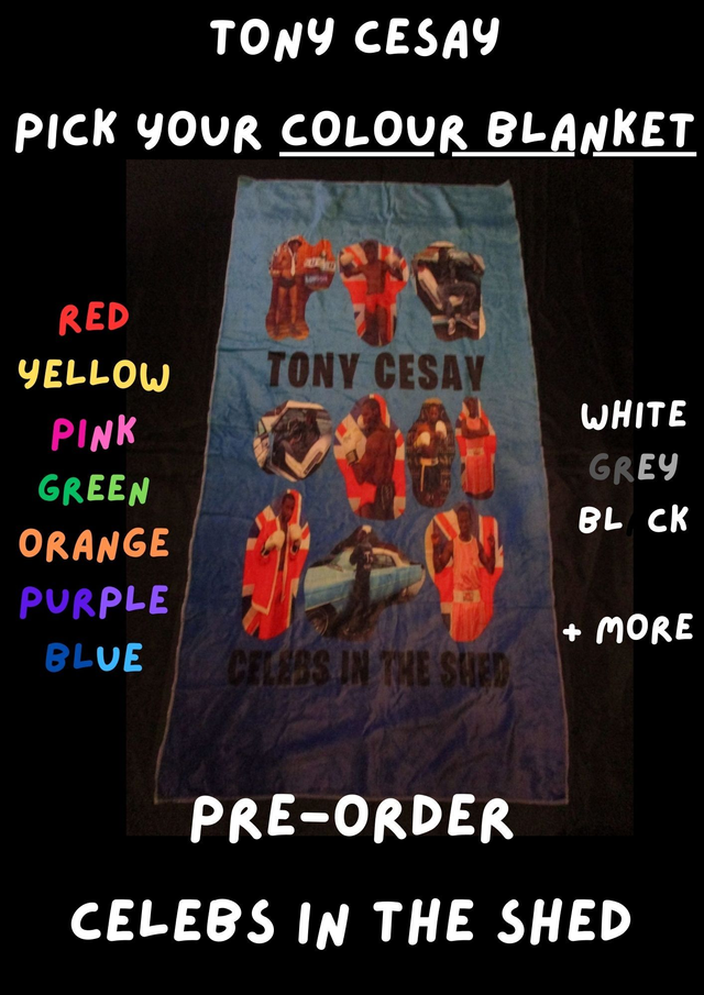 Tony Cesay ABA Champion Boxer Picture Blanket (BLACK Bubble Logo)(75cm x 150cm) PRE-ORDER