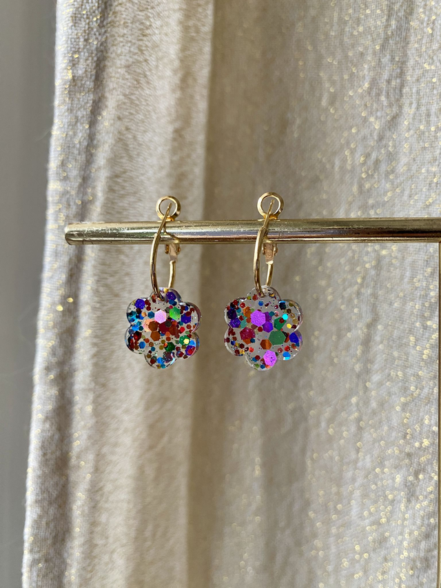 Créoles fleurs pleines - pride