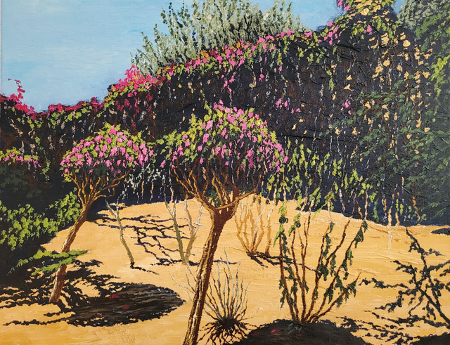 W Ogrodach Augusta na Capri, 50x60, olej płótno, 2024