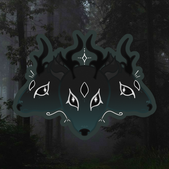Three-Headed Celestial Deer Sticker