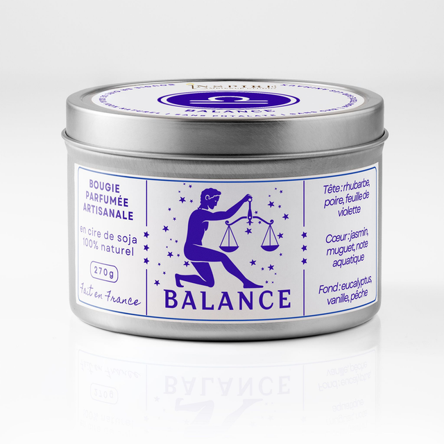 Bougie parfumée aromathérapie en cire de soja 100% naturelle - Balance, 300g