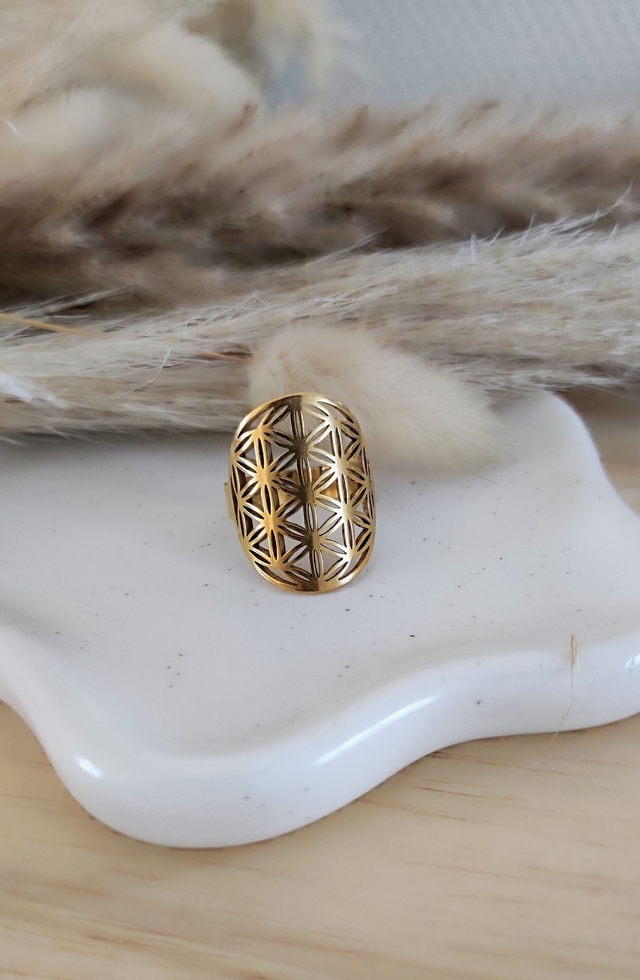 Bague Fleur de vie acier