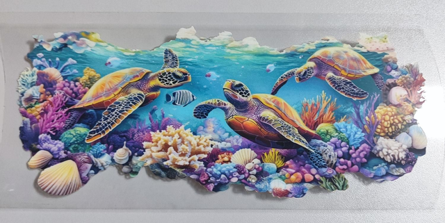 DTF Aufklebe-Folie ca 24x11cm Meerestiere 