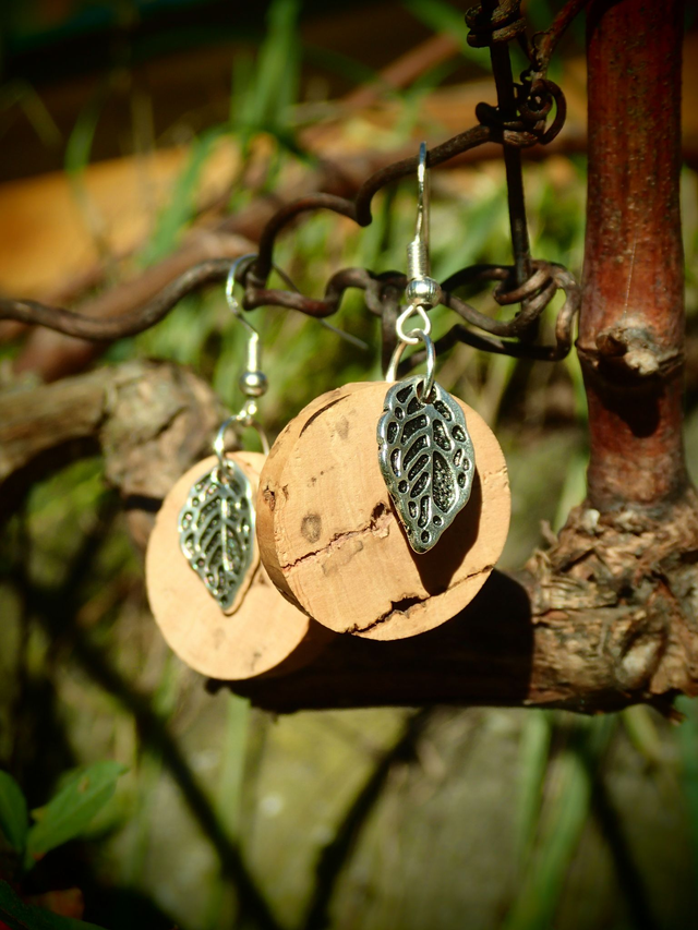 Boucles d'oreilles - Bouchon de liège