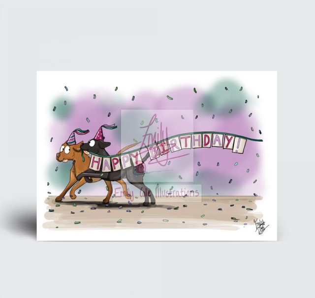 Labrador Happy Birthday Greeting Card