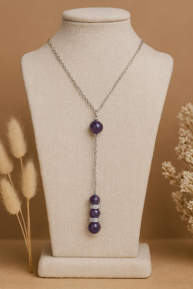 Collier descente améthyste - Paix intérieure & Protection