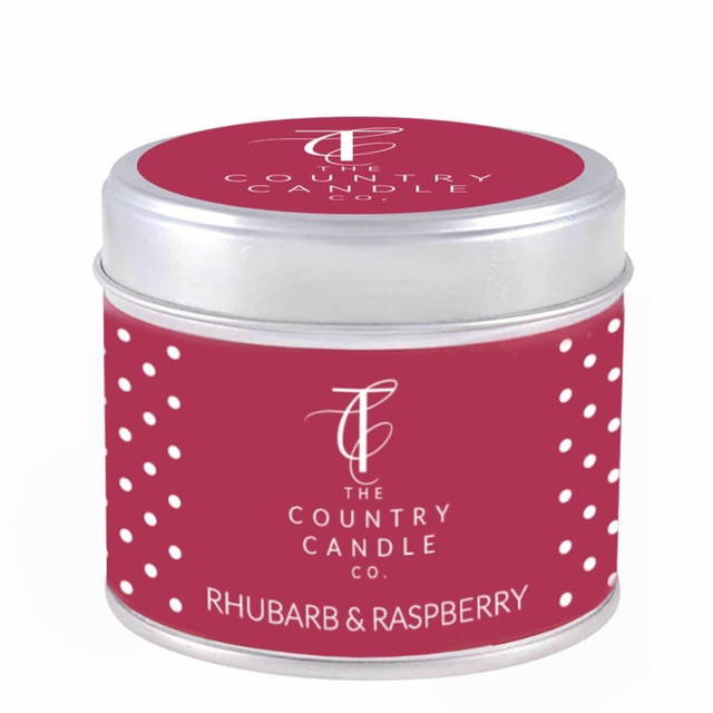 Rhubarb &amp; Raspberry Tin Candle