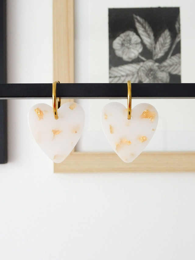 Coeur M : Blanc et or 2