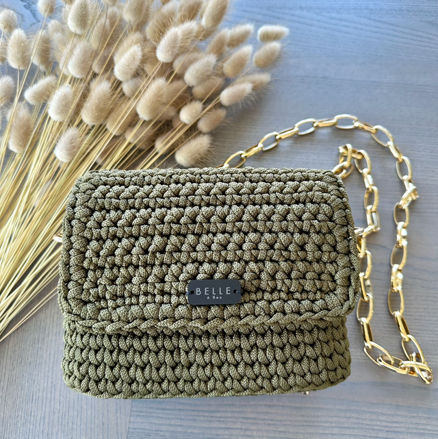 Khaki mini cross body bag