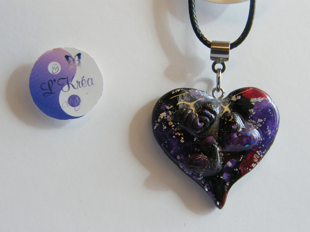 Coeur Violet/Rose/Noir