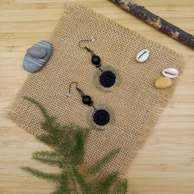 Boucles d&#039;oreille Couleurs d&#039;Afrique - Noires