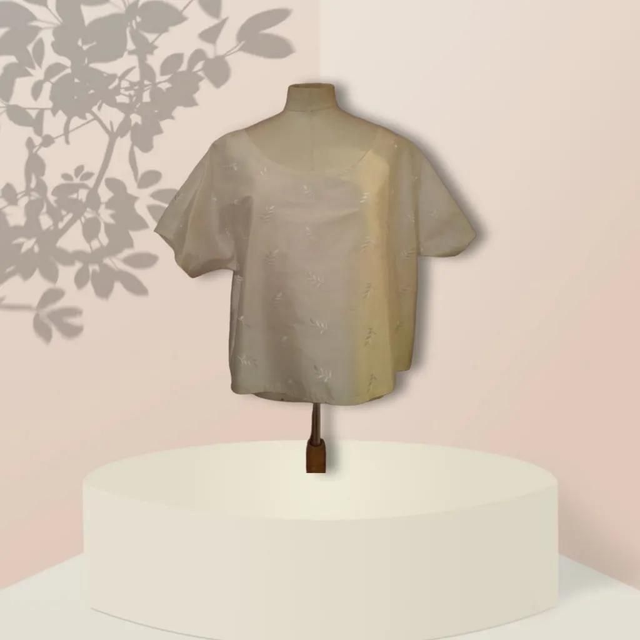 Top Adèle blanc palme