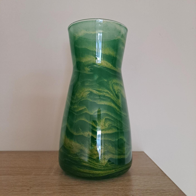 Green swirl vase