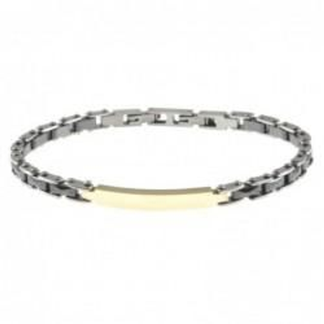 Bracciale uomo in acciaio e ceramica 
