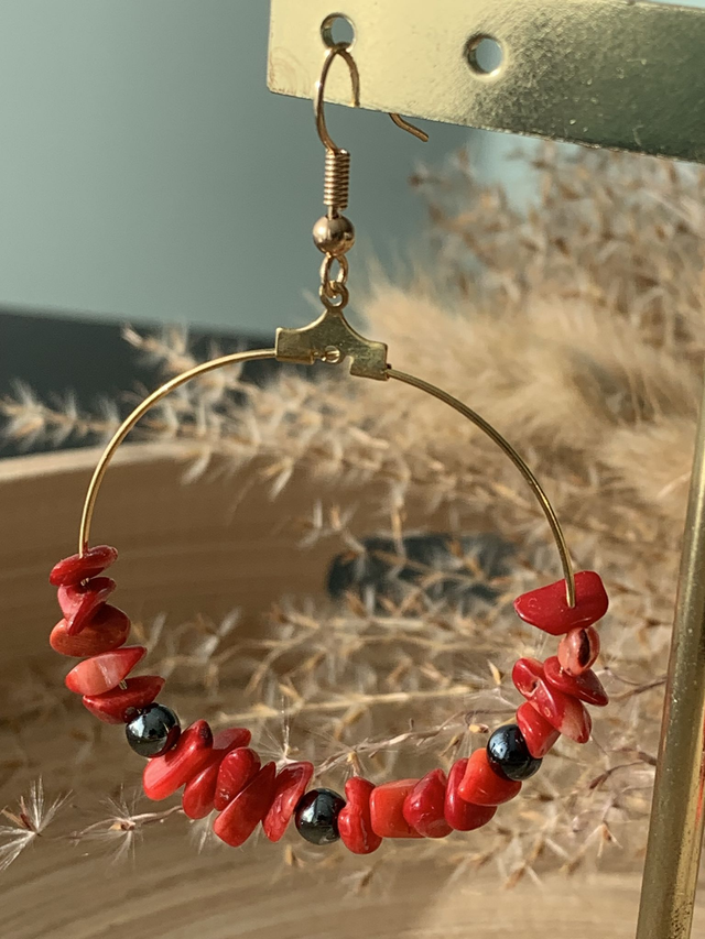 Créoles Eclora Corail rouge