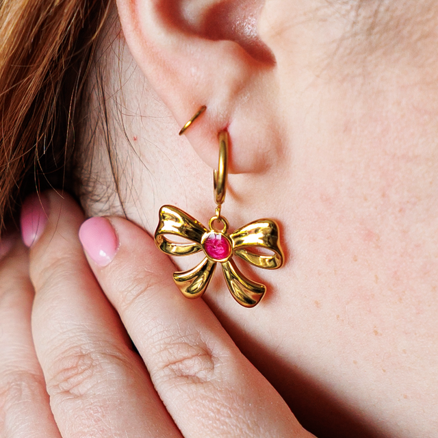 Bow Hoop Earrings