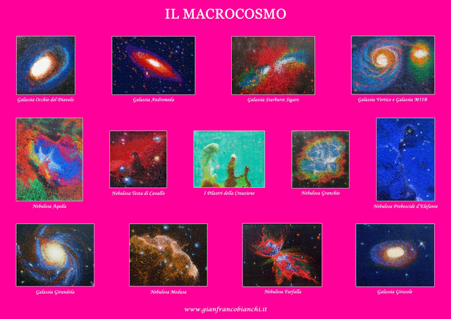 Tovaglietta americana in carta plastificata rigida "Il Macrocosmo"