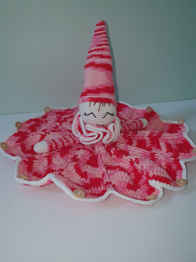 Doudou plat en dégradé de rose