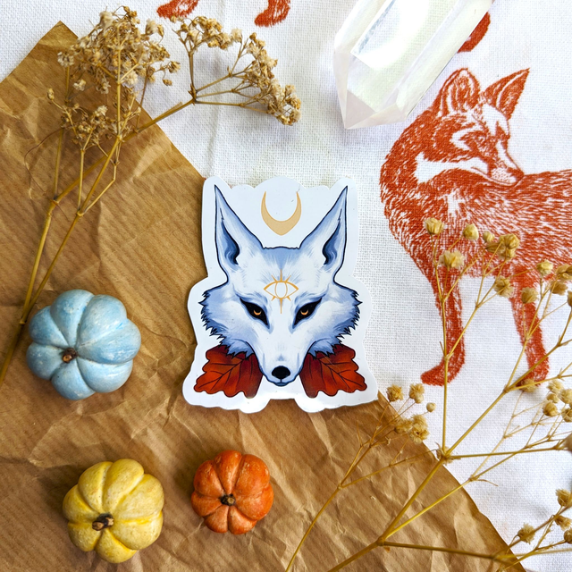 Loup blanc | Glossy sticker 