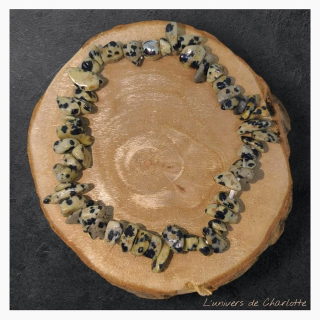 Bracelet "Jaspe dalmatien" baroque BR-208