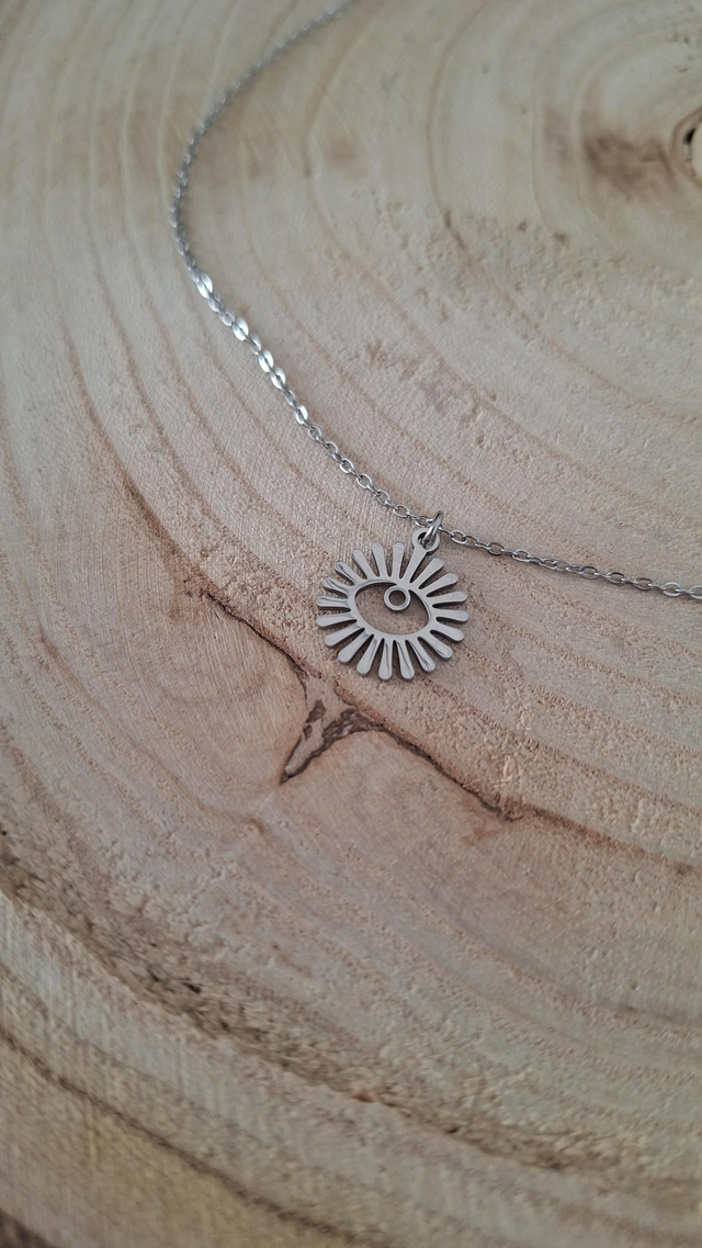 Collier Œil Soleil Argenté Personnalisable 