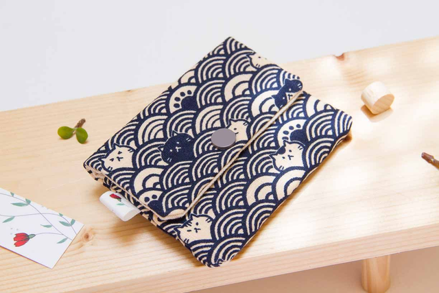 Tarjetero Simple Lovely Cats Blue