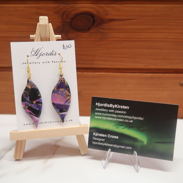 Purple Gold Earrings