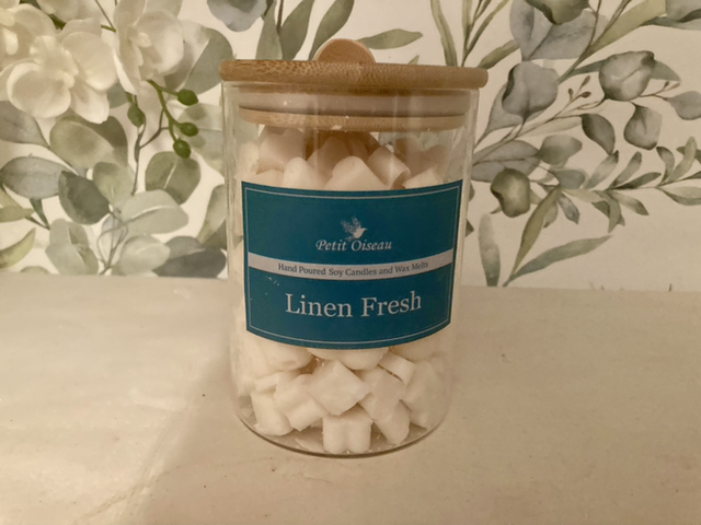 Linen Wax Melts jar with spoon 